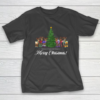 Whimsical Reindeer Spruce Tree Merry Christmas T-Shirt