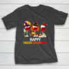 Wine Halloween Thanksgiving Christmas Happy Hallothanksmas T-Shirt