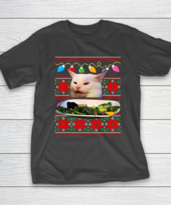 Woman Yelling at a Cat Ugly Christmas T-Shirt Woman Yelling at a Cat Ugly Christmas T-Shirt