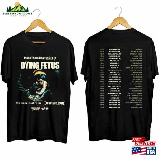 Dying Fetus Fall Us Tour 2023 Shirt Band Fan Concert T-Shirt Sweatshirt