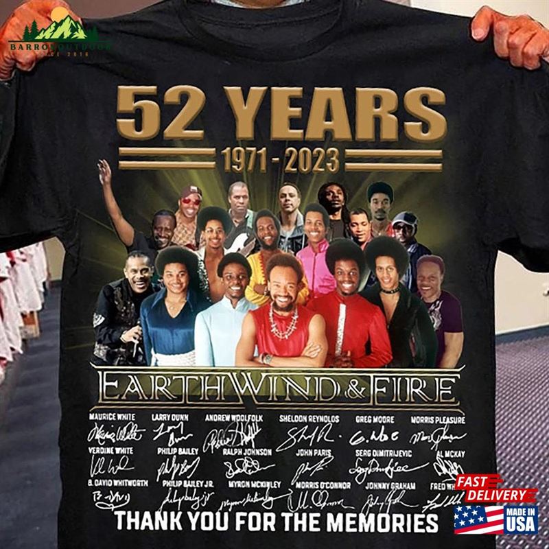 Earth Wind And Fire Band 2023 52 Years Shirt Vintage Unisex Classic Earth Wind And Fire Band 2023 52 Years Shirt Vintage Unisex Classic