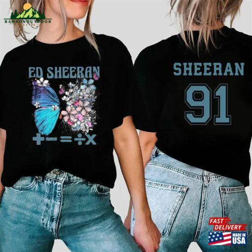 Ed Sheeran 91 Butterfly 2 Sides Shirt Equals Tour Shirts Classic T-Shirt