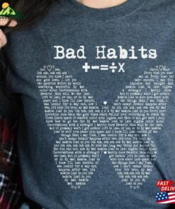 Ed Sheeran Bad Habits Song Lyrics Butterfly Shape Shirt Mathematics Tour Sweatshirt Unisex