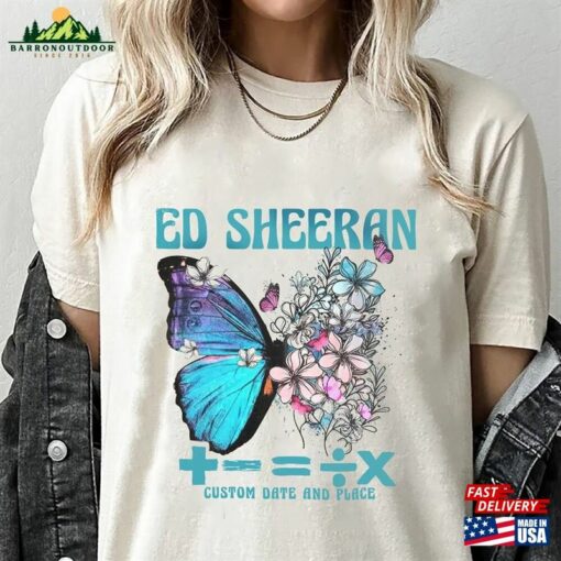 Ed Tour Butterfly Comfort Colors Shirt Custom Mathematics Country Music Hoodie Sweatshirt