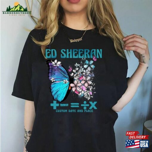 Ed Tour Butterfly Comfort Colors Shirt Custom Mathematics Country Music Hoodie Sweatshirt