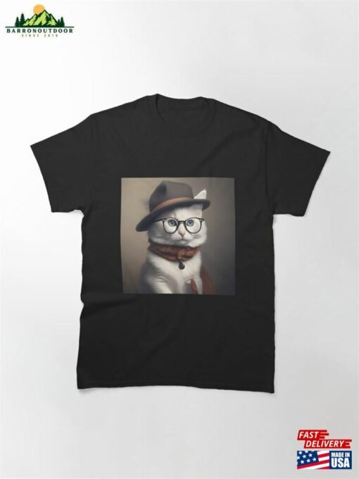 Einstein Cat With Glasses Classic T-Shirt Hoodie