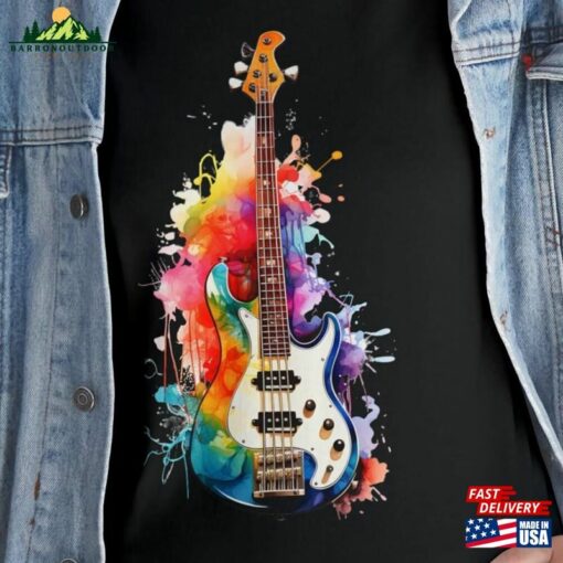 Electric Guitar Watercolor Unisex Heavy Cotton Tee 8 Colors Sizes S 5 Xl Fashion Music Musicians Players Fan Sweatshirt