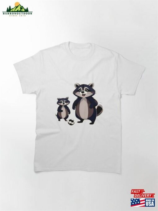 Elevate Your Bond With Our Playful Father And Son Raccoons Soccer Design! Classic T-Shirt Sweatshirt Unisex