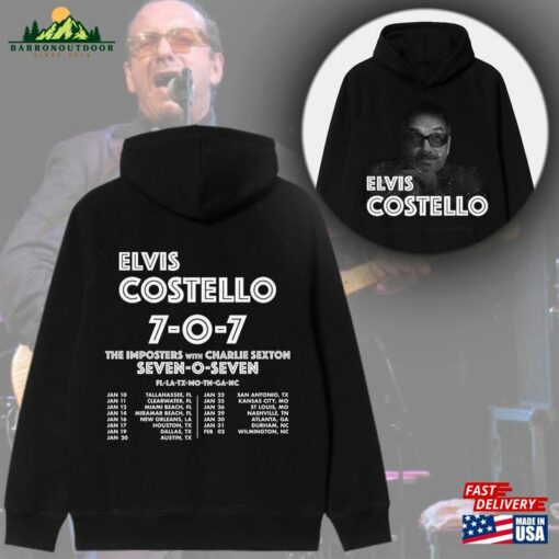 Elvis Costello 2024 Tour Unisex T-Shirt 707 Gift For Fan Hoodie Sweatshirt