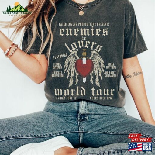 Enemies To Lovers Distressed Band Tee Bookish Crewneck Merch Dark Academia Shirt Sweatshirt T-Shirt