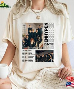 Enhypen 2023 Vintage Fate World Tour Shirt Kpop Sweatshirt Unisex Enhypen 2023 Vintage Fate World Tour Shirt Kpop Sweatshirt Unisex