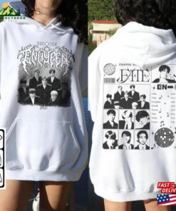 Enhypen K Pop T-Shirt Heavy Metal World Tour Fate 2023 Tee Double Sided Hoodie Sweatshirt