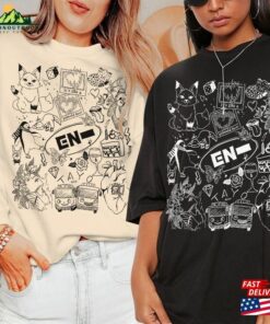 Enhypen Kpop Doodle Art Shirt Vintage Merch Tee Graphic Album Lyric Sweatshirt Classic