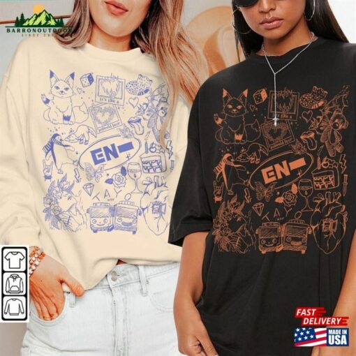 Enhypen Kpop Doodle Art Shirt Vintage Merch Tee Graphic Album Lyric Sweatshirt T-Shirt Classic