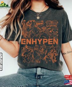 Enhypen Kpop Doodle Art Shirt Vintage Merch Tee Graphic Album Lyrics Sweatshirt T-Shirt