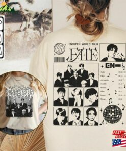 Enhypen Kpop Shirt Heavy Metal World Tour Fate 2023 Tee Double Side Hoodie Sweatshirt