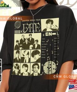 Enhypen Kpop Shirt World Tour Fate 2023 Tee V0 Dark Blood Engene Hoodie Classic Enhypen Kpop Shirt World Tour Fate 2023 Tee V0 Dark Blood Engene Hoodie Classic