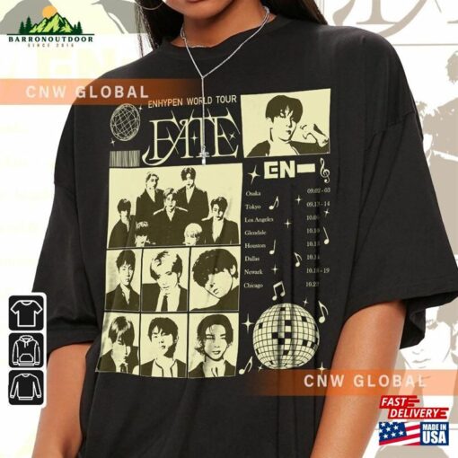 Enhypen Kpop Shirt World Tour Fate 2023 Tee V0 Dark Blood Engene Hoodie Classic