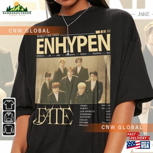 Enhypen Kpop Shirt World Tour Fate 2023 Tee V1 Dark Blood Engene Hoodie Sweatshirt