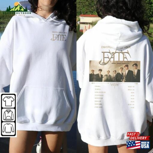 Enhypen Kpop Shirt World Tour Fate 2023 Tee V1 Double Side Engene Hoodie Classic