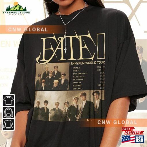 Enhypen Kpop Shirt World Tour Fate 2023 Tee V2 Dark Blood Engene Hoodie Unisex Sweatshirt