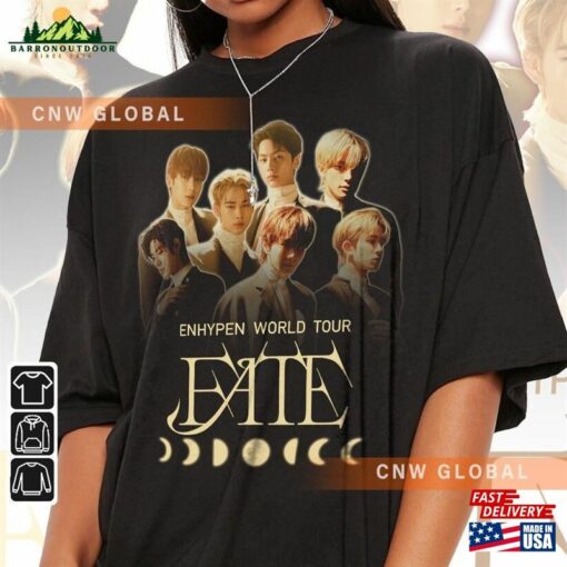 Enhypen Kpop Shirt World Tour Fate 2023 Tee V3 Dark Blood Engene Hoodie T-Shirt