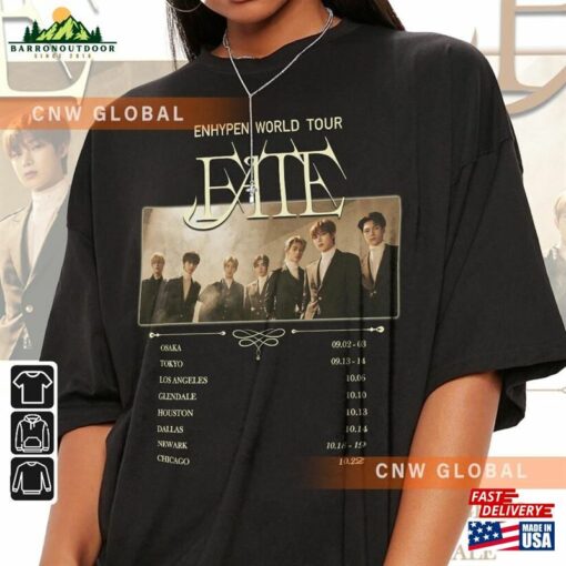 Enhypen Kpop Shirt World Tour Fate 2023 Tee V4 Dark Blood Engene Hoodie Sweatshirt Unisex