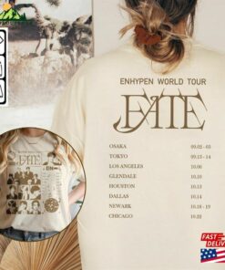 Enhypen Kpop Shirt World Tour Fate 2023 Tee V4 Double Side Engene Hoodie Unisex