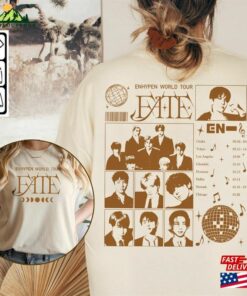 Enhypen Kpop Shirt World Tour Fate 2023 Tee V5 Double Side Engene Hoodie T-Shirt