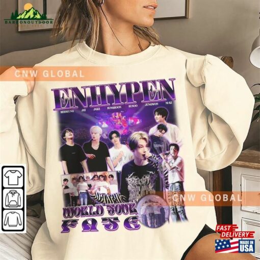 Enhypen Kpop Sweatshirt World Tour 2023 Tee Unisex Classic