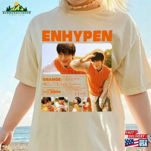 Enhypen Sunoo Orange Blood Shirt Engene Unisex Hoodie