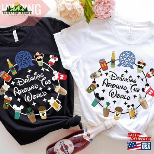 Epcot Adventure Drinking Around The World Tour Shirt Unforgettable Disney Experience Hoodie T-Shirt