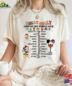 Epcot Christmas Shirt Holly Jolly Around The World Tour Mickey And Friends Sweatshirt Hoodie