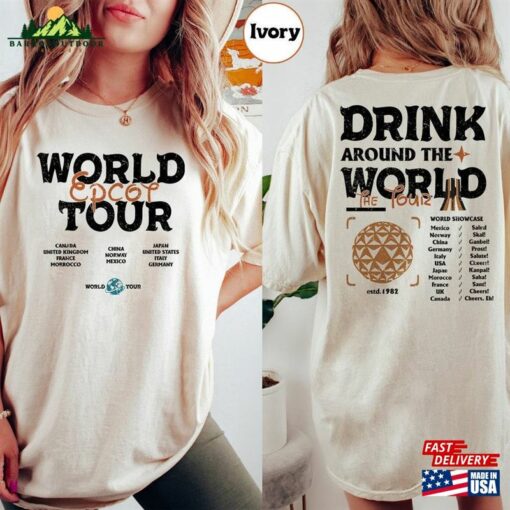 Epcot Drink Around The World Tour 2023 Shirt Center 1982 Sweatshirt Drinking Merch Unisex