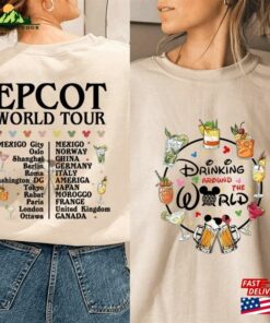 Epcot Drink Around The World Tour 2023 Shirt Food And Drinks Mickey Friends Disney Family Trip Shirts Classic Unisex