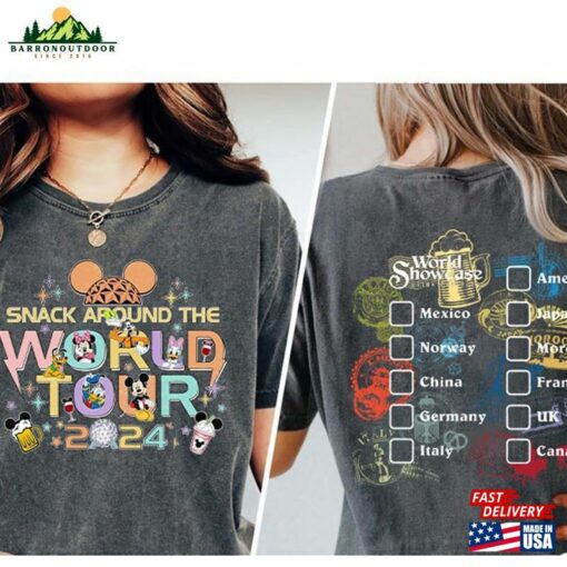 Epcot Snack Around The World Tour Shirt 2024 Showcase T-Shirt Unisex