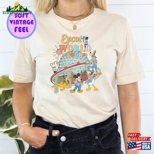 Epcot World Tour Shirt Cream Color Trip 2023 Classic T-Shirt