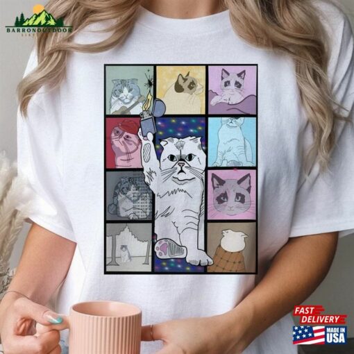 Eras Tour Taylor Cat Shirt Swiftie Print Classic Unisex