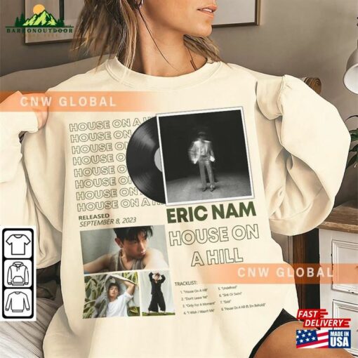 Eric Nam Kpop Sweatshirt House On A Hill Album Tee V2 World Tour 2023 Merch Unisex Classic