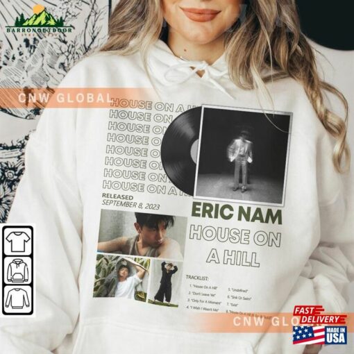 Eric Nam Kpop Sweatshirt House On A Hill Album Tee V2 World Tour 2023 Merch Unisex Classic