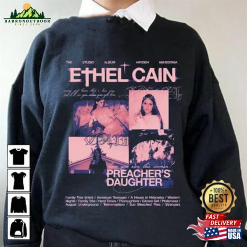 Ethel Cain Merch Album Tracklist Vintage T-Shirt American Singer Shirt Gift For Fan Sweatshirt Unisex