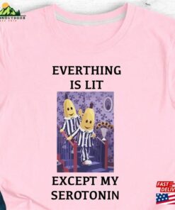 Everything Is Lit Except My Serotonin Fall Out Boy Lyric Pink Or Black Tshirt T-Shirt Sweatshirt