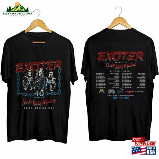 Exciter 40 Years Of Heavy Metal Maniac Tour Shirt Band Fan 2023 Concert Hoodie Sweatshirt