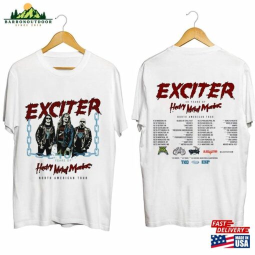 Exciter 40 Years Of Heavy Metal Maniac Tour Shirt Band Fan 2023 Concert Hoodie Sweatshirt