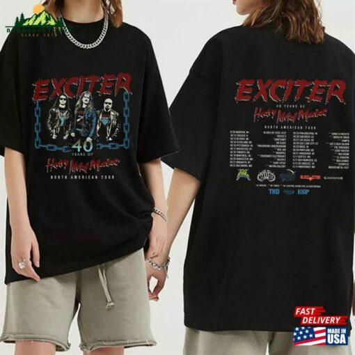 Exciter 40 Years Of Heavy Metal Maniac Tour Shirt Band Fan 2023 Concert Hoodie Unisex