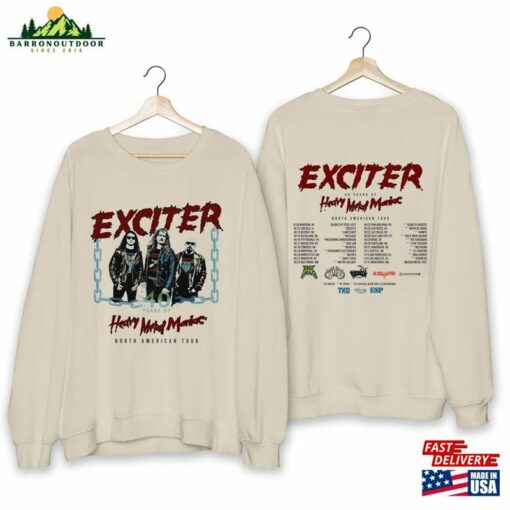 Exciter 40 Years Of Heavy Metal Maniac Tour Shirt Band Fan 2023 Concert Hoodie Unisex