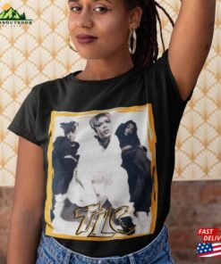 Exclusive Tlc Tee Rare Black White Girl Group Shirt 90S Vintage Inspired Band T-Shirt T Boz Left Eye Hoodie Sweatshirt