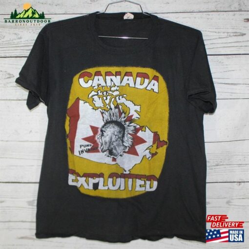 Exploited Punk Invasion Canada Vintage Unisex Mens Womens Large Graphic 1980S Concert Tour Band T-Shirt Hoodie Sweatshirt