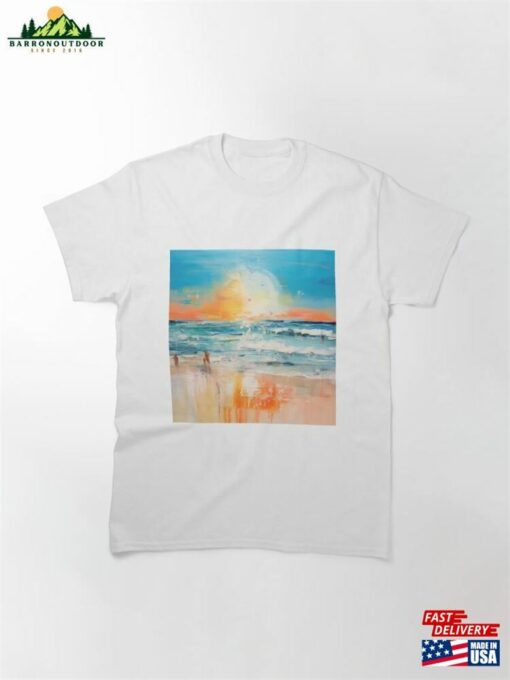 Explore Simplistic Amp Minimalistic Vintage Sunset Abstract Art Classic T-Shirt Hoodie Unisex