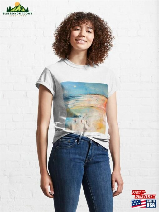 Explore Simplistic Amp Minimalistic Vintage Sunset Abstract Art Classic T-Shirt Unisex